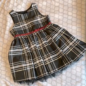 Genuine kids by oshkosh Black silver red holiday Christmas dress girls 2T